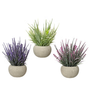 VASO BIANCO CON LAVANDA D.10XH20CM 3 MODELLI
