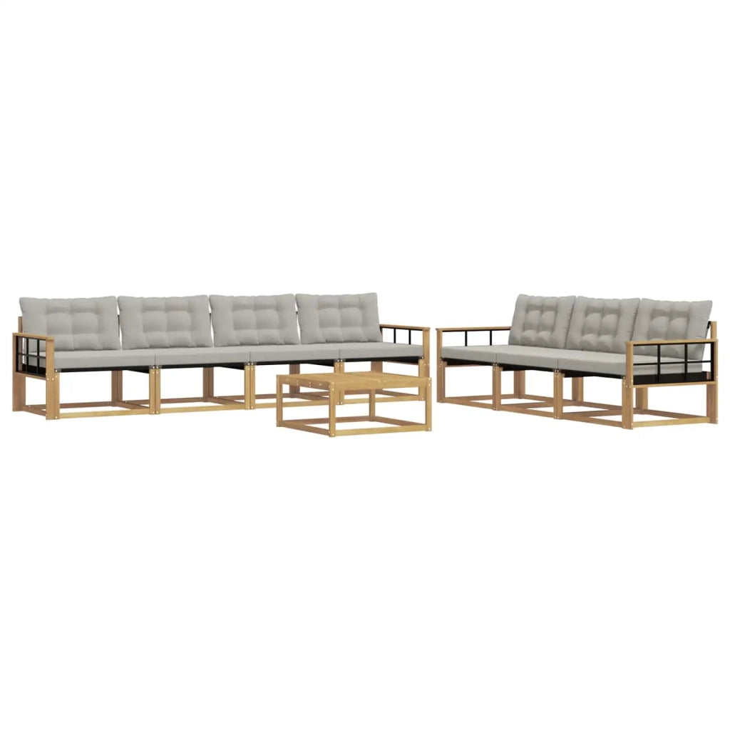 Set di divani da esterno 8 pz Bianco e Grigio Chiaro 3388497