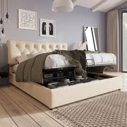 letto imbottito lino naturale 140x200 cm