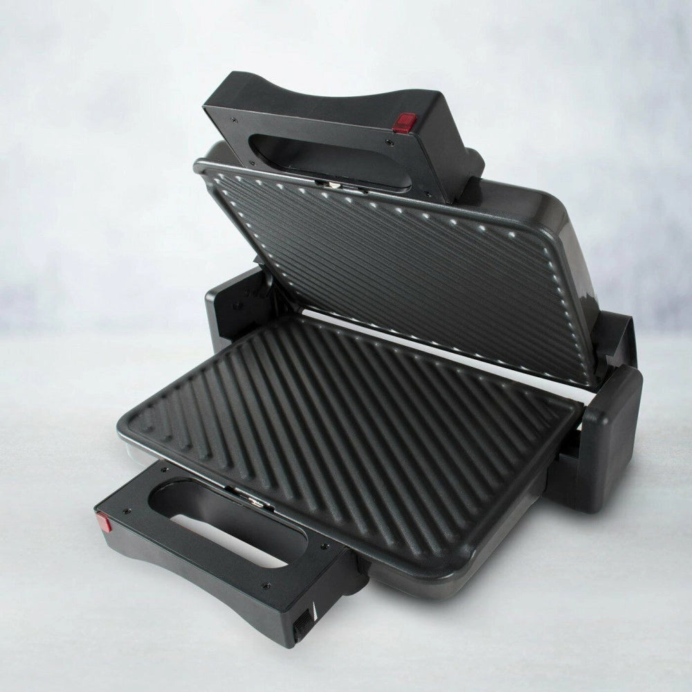 Trade Shop - Piastra Da Cucina Elettrica 2000w Con Doppia Piastra Antiaderente In Alluminio -