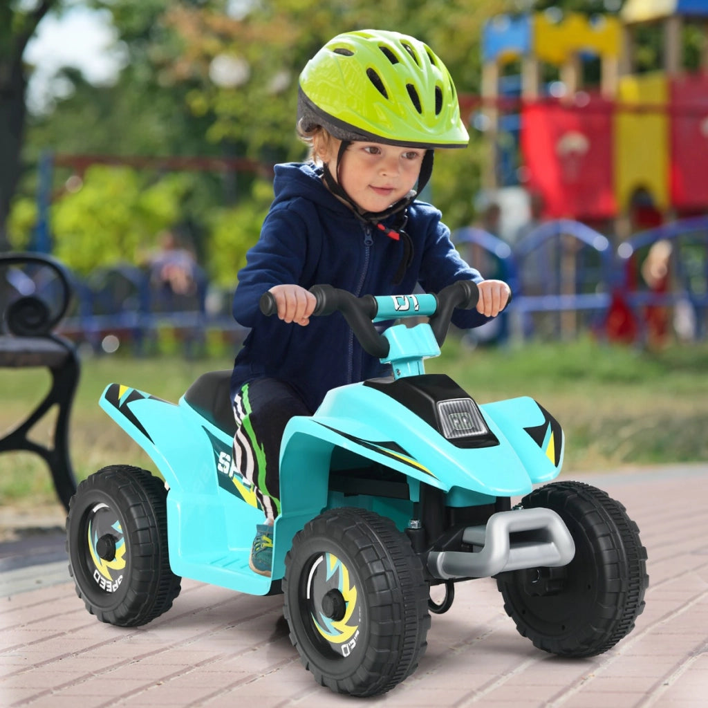 Quad cavalcabile alimentato a batteria 6V con velocit¨¤ massima 4,6 km/h, Mini quad ATV per bambini Blu