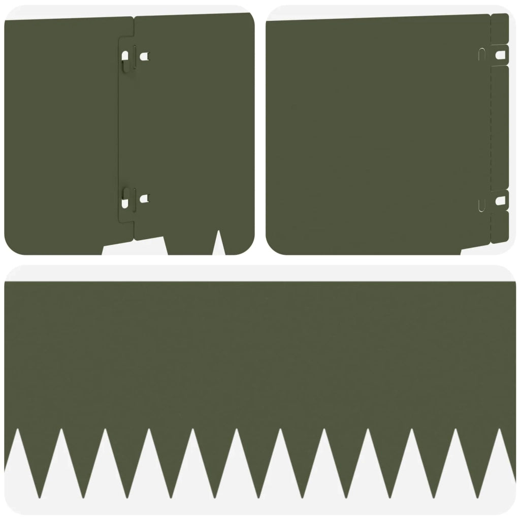 Bordura per Prato 10 pcs 103 x 25 cm metallo Verde Oliva 8008296