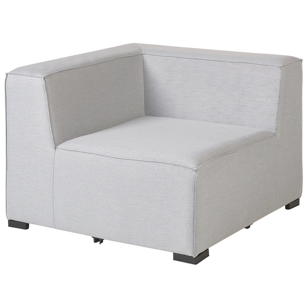 Set divano ad angolo per interni ed esterni con rivestimento in tessuto grigio a 7 posti con divano da giardino ottomana sinistro