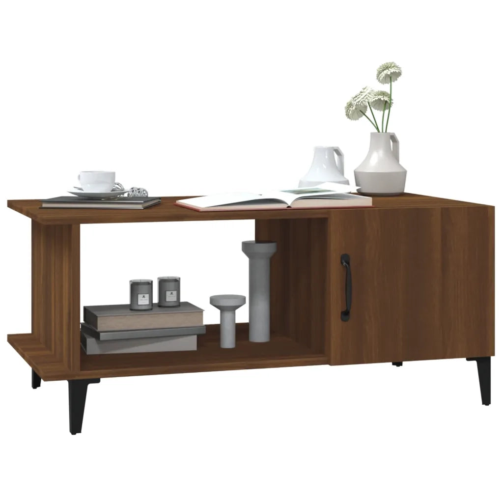 Tavolino da Salotto Rovere Marrone 90x50x40cm Legno Multistrato 817548