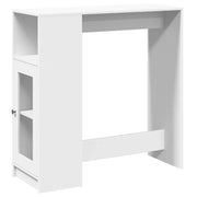 Tavolo Bar con Rastrelliera Bianco 101x40x103,5 cm Multistrato