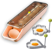 Eierhouder per frigorifero - contenitore per uova stivoliabile, contenitore per uova automatico rotante con coperchio - contenitore per uova in plastica, contenitore per uova con 2 forme di uovo a specchio per la cucina