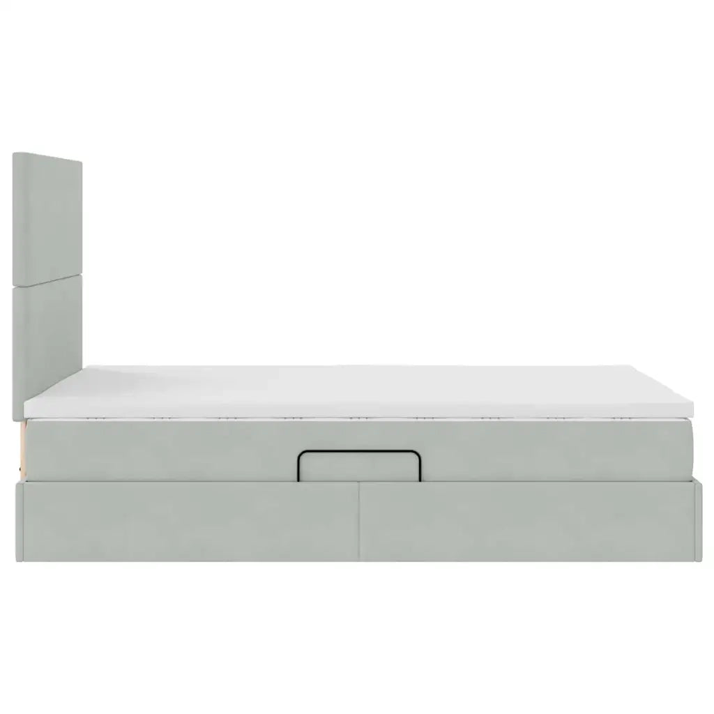 Letto con contenitore e materasso Grigio chiaro 120 x 190 cm