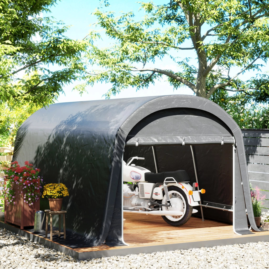 Tenda di stoccaggio per biciclette capanno impermeabile per biciclette con porta copertura antipolvere rifugio capanno per casa all'aperto giardino giardino 300x450x230 cm grigio scuro