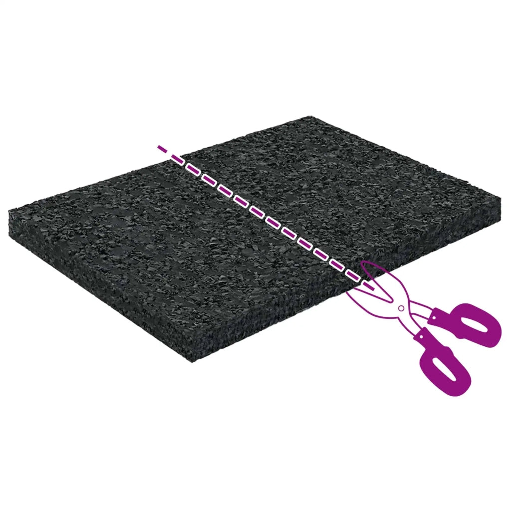 Pad per patio in granuli di gomma Nero 6 x 9 x 0,6 cm Gomma CFW7262138