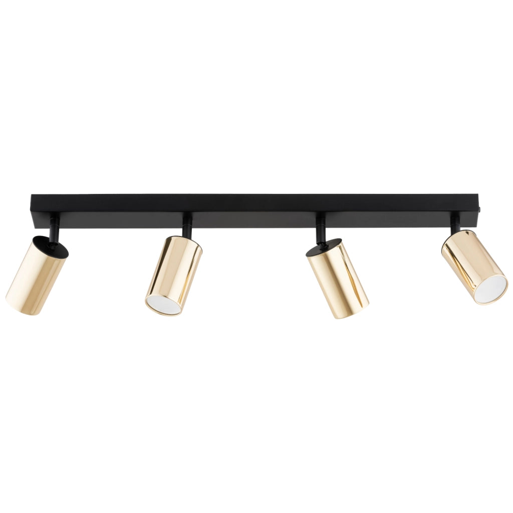 Plafoniera barra nera 60 cm 4 spot oro GU10 Alfa ATLET