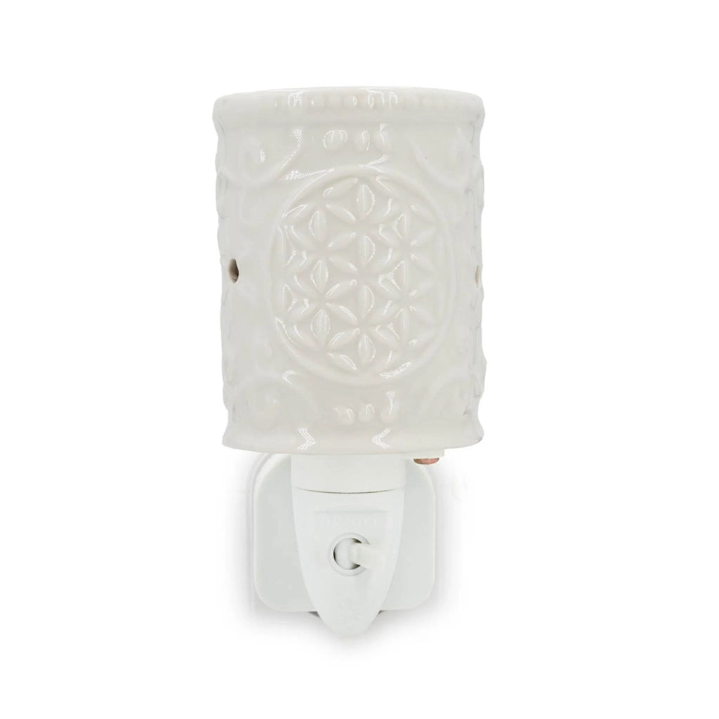 Diffusore di profumo elettrico in ceramica 15 x 15 x 15 cm tecnologia senza fiamma decorativo in ceramica bianca 13_0017527