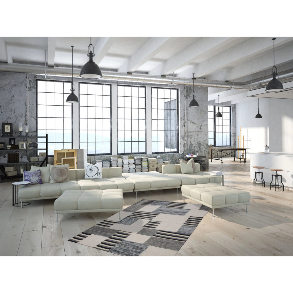 Tappeto di lusso Omnia in seta e lana color naturale