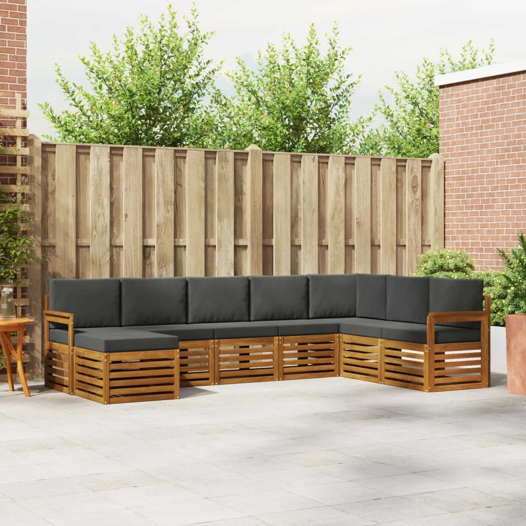 Set divano sezionale con cuscino 8 pcs Naturale e Antracite 3375277