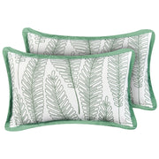 Set di 2 cuscini da esterno con motivo a foglie verde 30 x 50 cm Accessori da giardino
