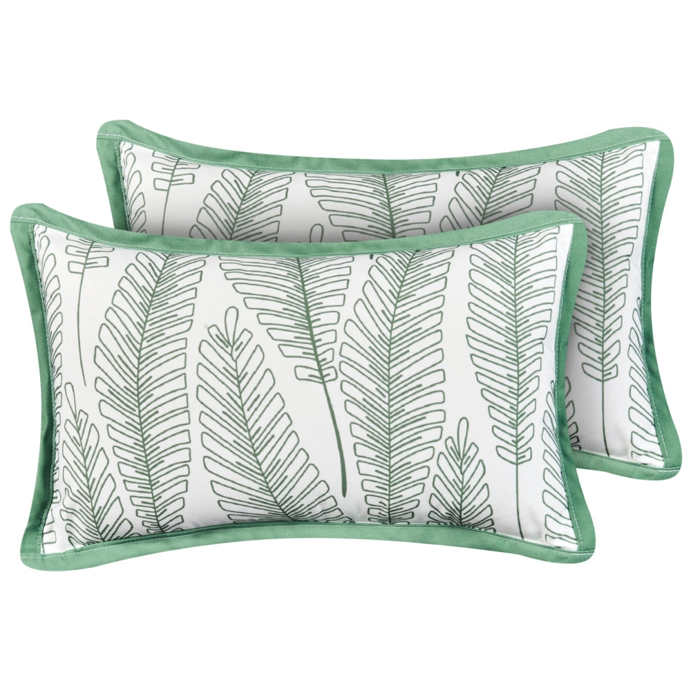 Set di 2 cuscini da esterno con motivo a foglie verde 30 x 50 cm Accessori da giardino