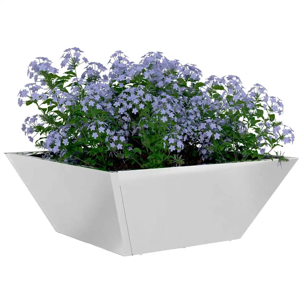Vaso da giardino 5 pz-Set di 5 Fioriera da Esterno-Contenitore per Piante Argento 40 x 40 x 15 cm