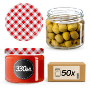 KADAX Sonka vasetti 330ml 50pz 82mm + coperchio "Red Grid"