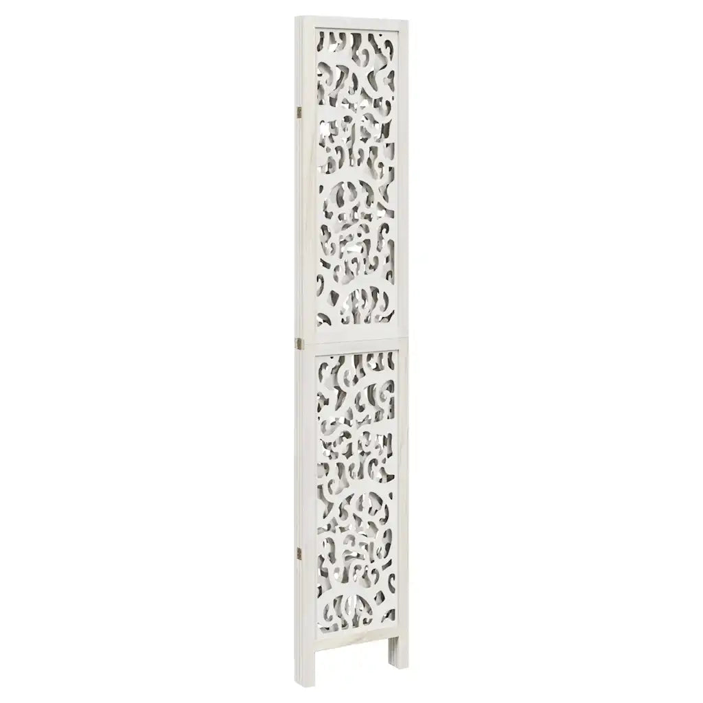 Divisorio Ambienti | Divider per stanze | Paravento 4Pannelli Bianco Legno Massello di Paulownia