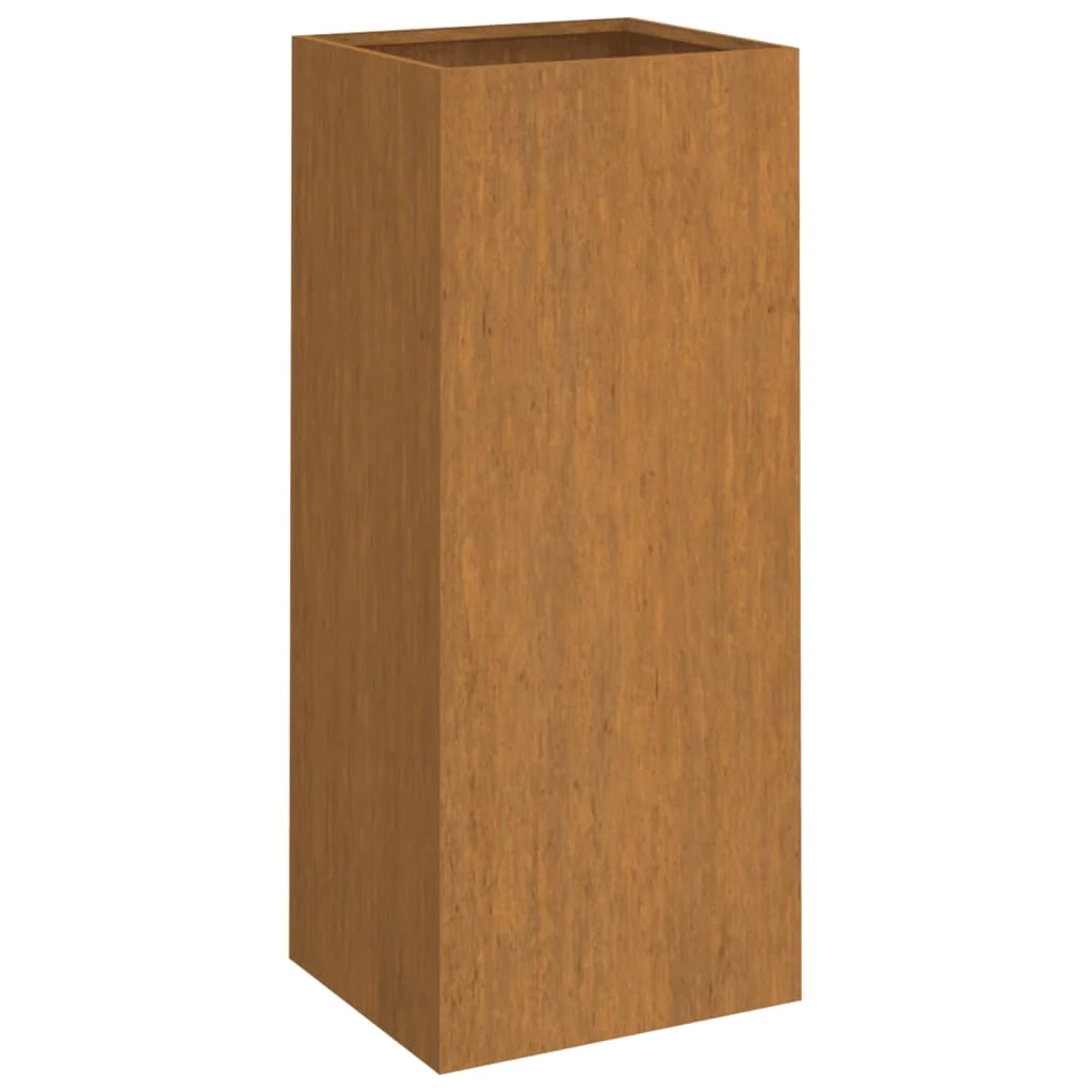 Fioriera rialzata per piante e fiori terrazza giardino 32 x 29 x 75 cm acciaio corten marrone 02_0037504
