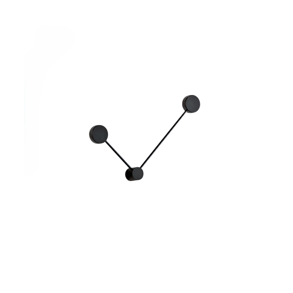Lampada da parete Eclipsia nera - 325x520x64mm 2xGX53 - Applique in metallo due bracci - Braccio lungo a destra