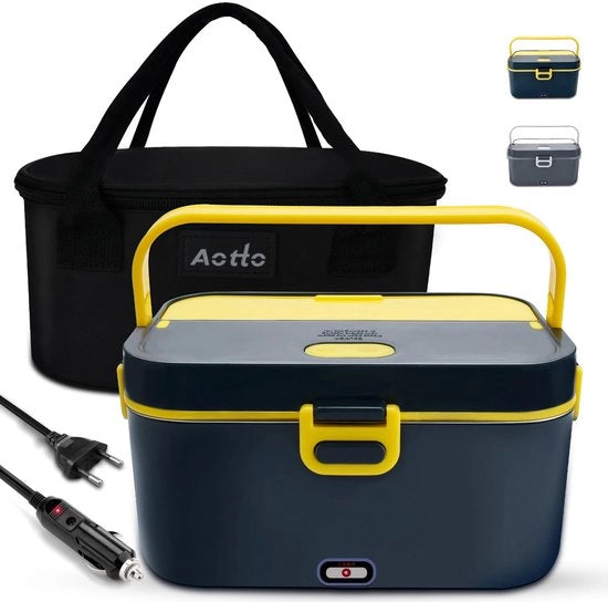 Lunchbox elettrica con grande capacità di 2 litri, 90 W velocissima elettrica lunchbox per adulti, 3-in-1 portatile lunch warmer con borsa isolata per auto/truck/ufficio, 12V/24V/220V (blu)