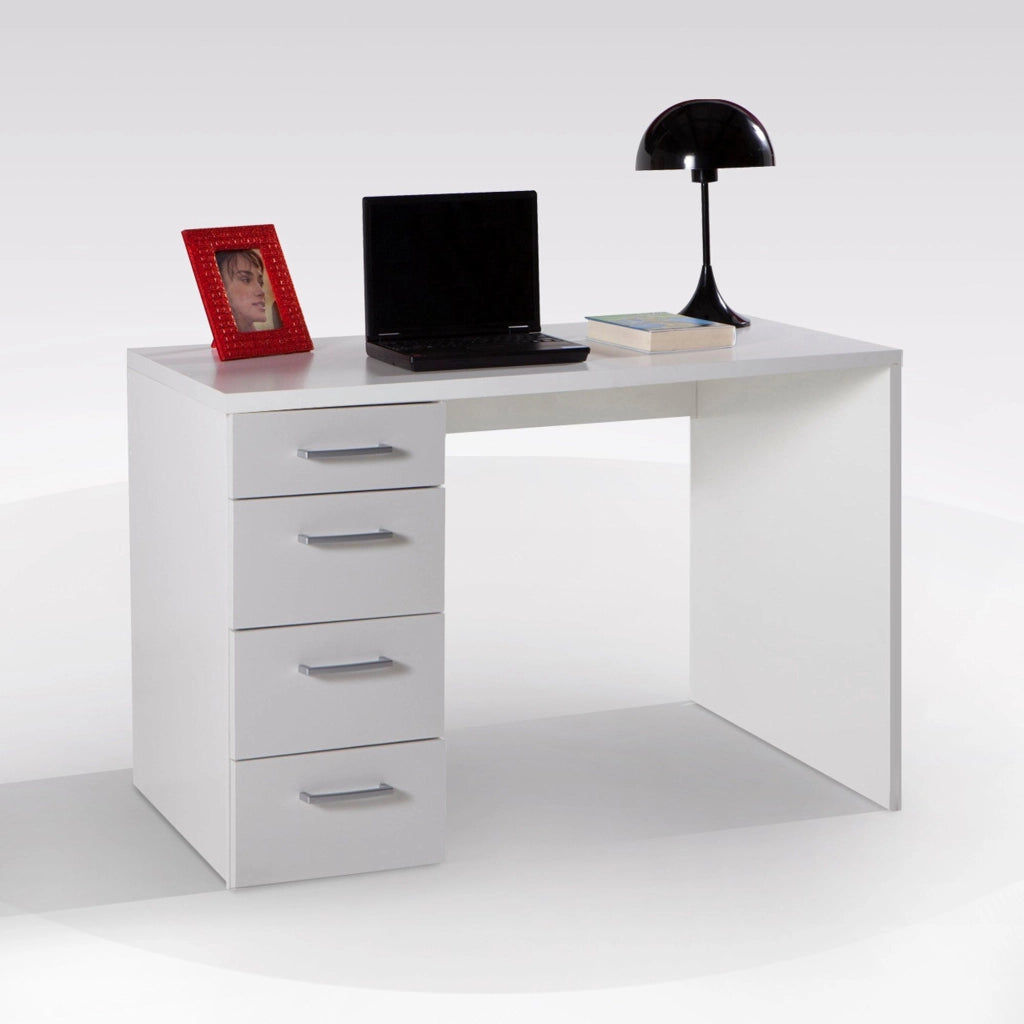 SCRIVANIA 4 CASSETTI  110X60X75 CM BIANCO SR48BI