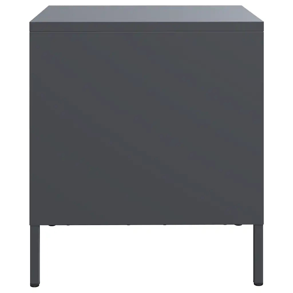 Comodini 2 pz-Set di 2 Tavolino da notte Antracite 35x39x43,5 cm in Acciaio