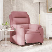 Poltrona Elettrica Reclinabile Massaggio in Velluto Rosa 3205074