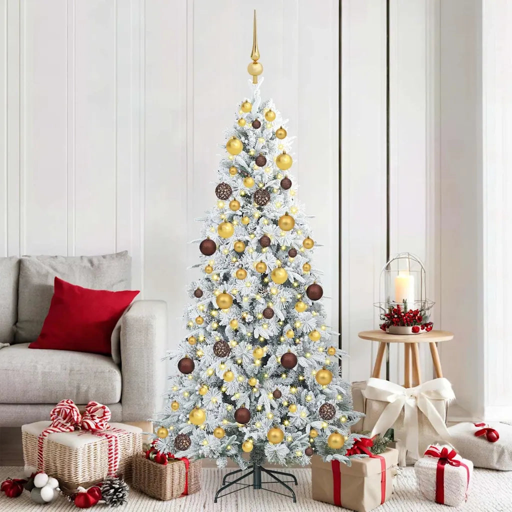 Albero di Natale Artificiale con Rami Pieghevoli Bianco 180 cm 3397481