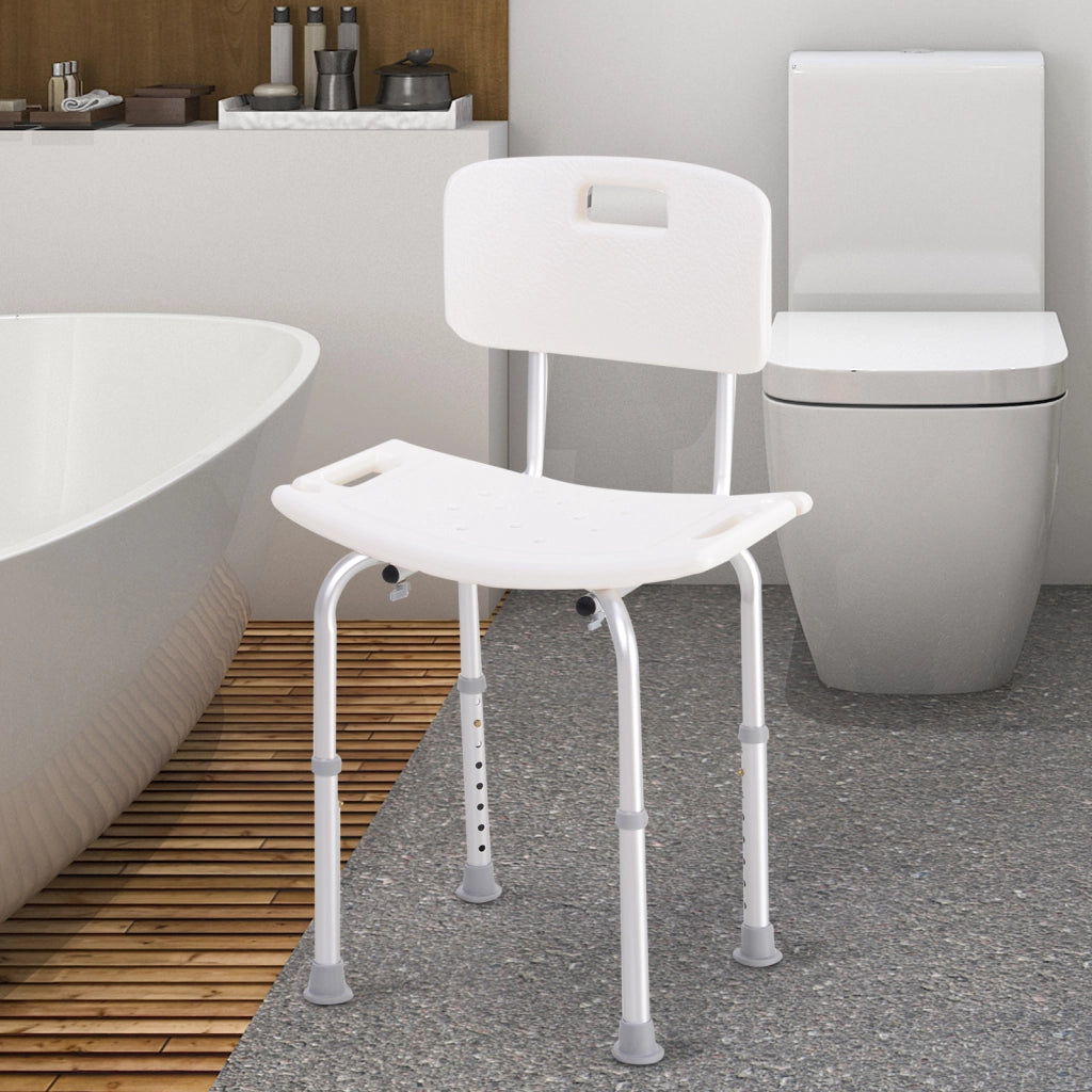 Sgabello da Doccia Ergonomico Regolabile ¨C zephmum ¨C Bianco Antiscivolo 136 kg
