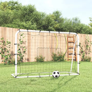 Rete Rimbalzante Calcio Bianca e Nera 184x61x123cm Acciaio e PE 93735