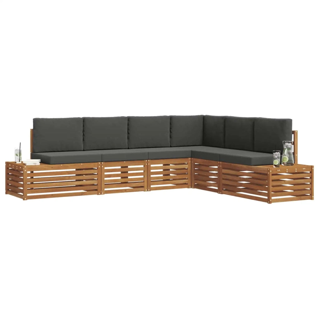 Set di divani da esterno con cuscino Naturale e Antracite
