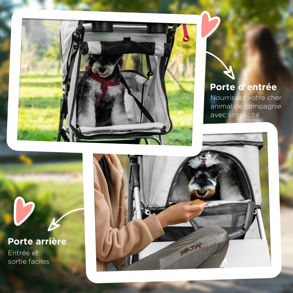 Carrello per cani pieghevole impermeabile ¨C zephmum ¨C 77x45x99,5 cm grigio