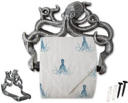 Decorazione per il water per gesso - Decorazione marina per la parete per la camera da bagno - Kraken, accessorio per la camera da bagno - Installazione facile grazie ai chiodi e alle viti inclusi