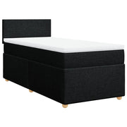 Letto singolo | Letto per adulti | Giroletto a Molle con Materasso Nero 80x200 cm inTessuto