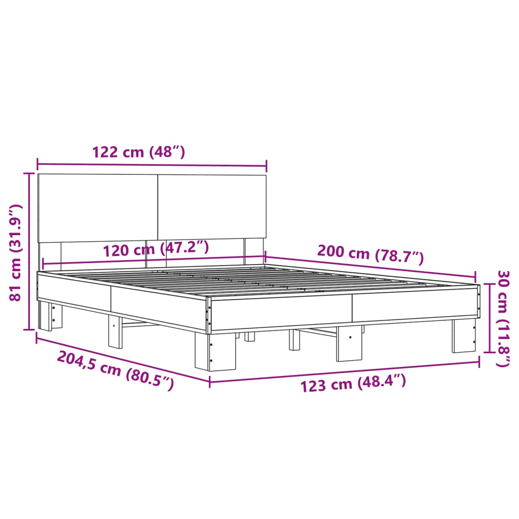 Giroletto Grigio Sonoma 120x200 cm in Legno Multistrato Metallo 3280200