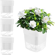 Pannelli autoirriganti - 4 pezzi - 12 cm - vaso di fiori autoirrigante con sistema di irrigazione - vaso di basilico con sistema di rinnovamento dell'acqua - vaso per erbe - cucina - per uso interno ed esterno