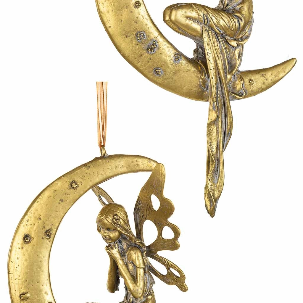 Figura decorativa in resina dorata 12x9x33h