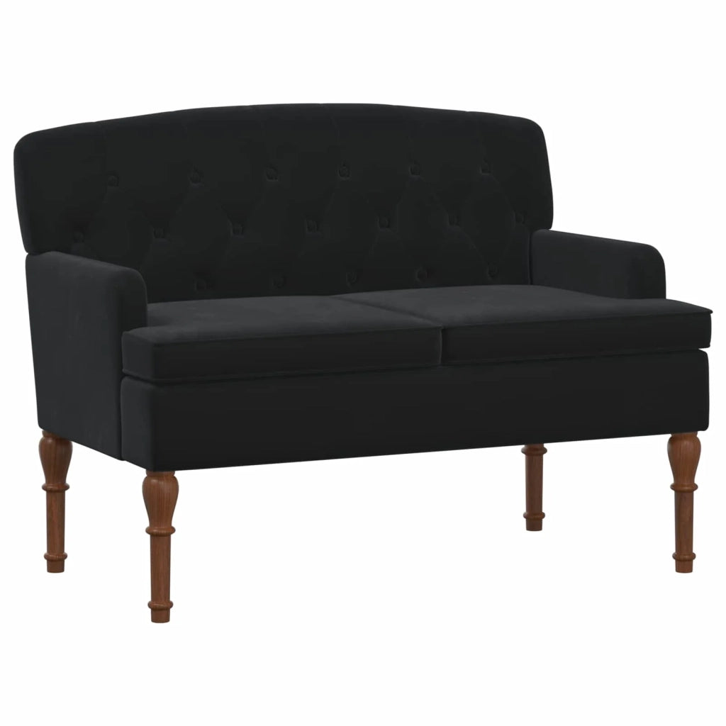 Loveseat con bottoni imbottiti Nero 111 x 65 x 79 cm Velluto 42041849