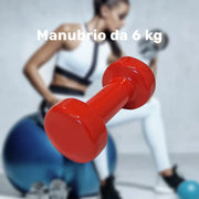 Trade Shop - Manubrio Singolo 6 Kg In Vinile Allenamento Esercizi Casa Palestra Workout Fit -