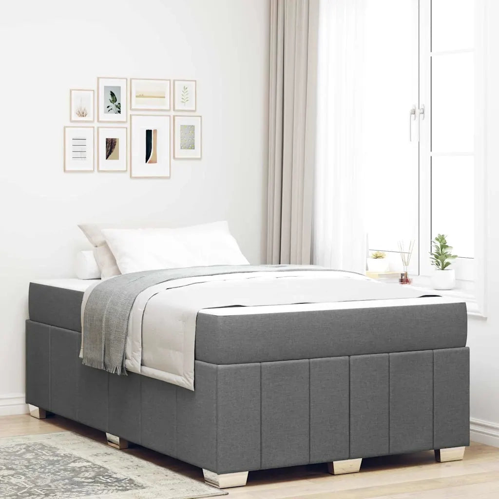 Struttura del letto Grigio scuro 120 x 200 cm Tessuto