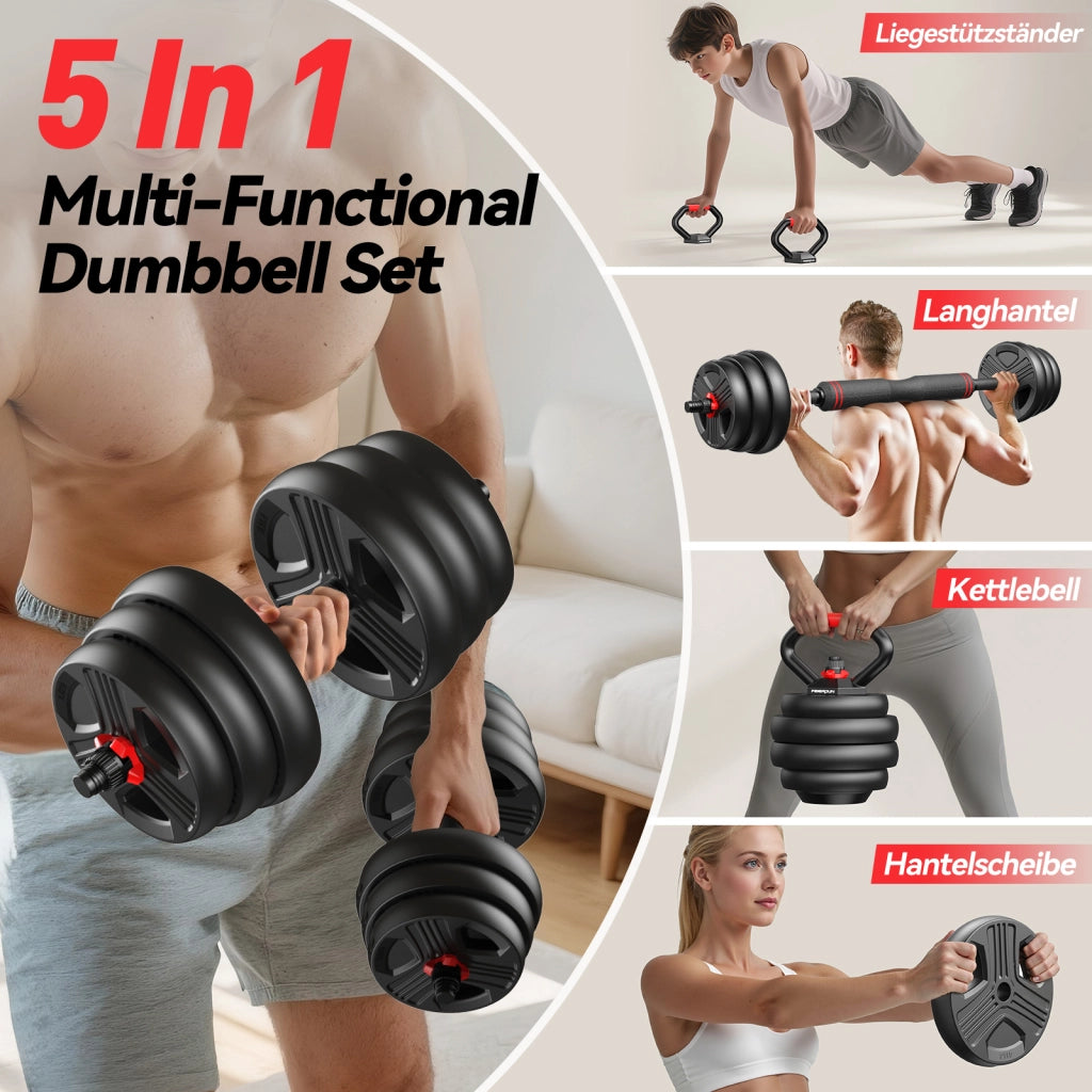Set manubri regolabili 10-20kg ¨C zephmum ¨C 2 pezzi, kettlebell, bilanciere