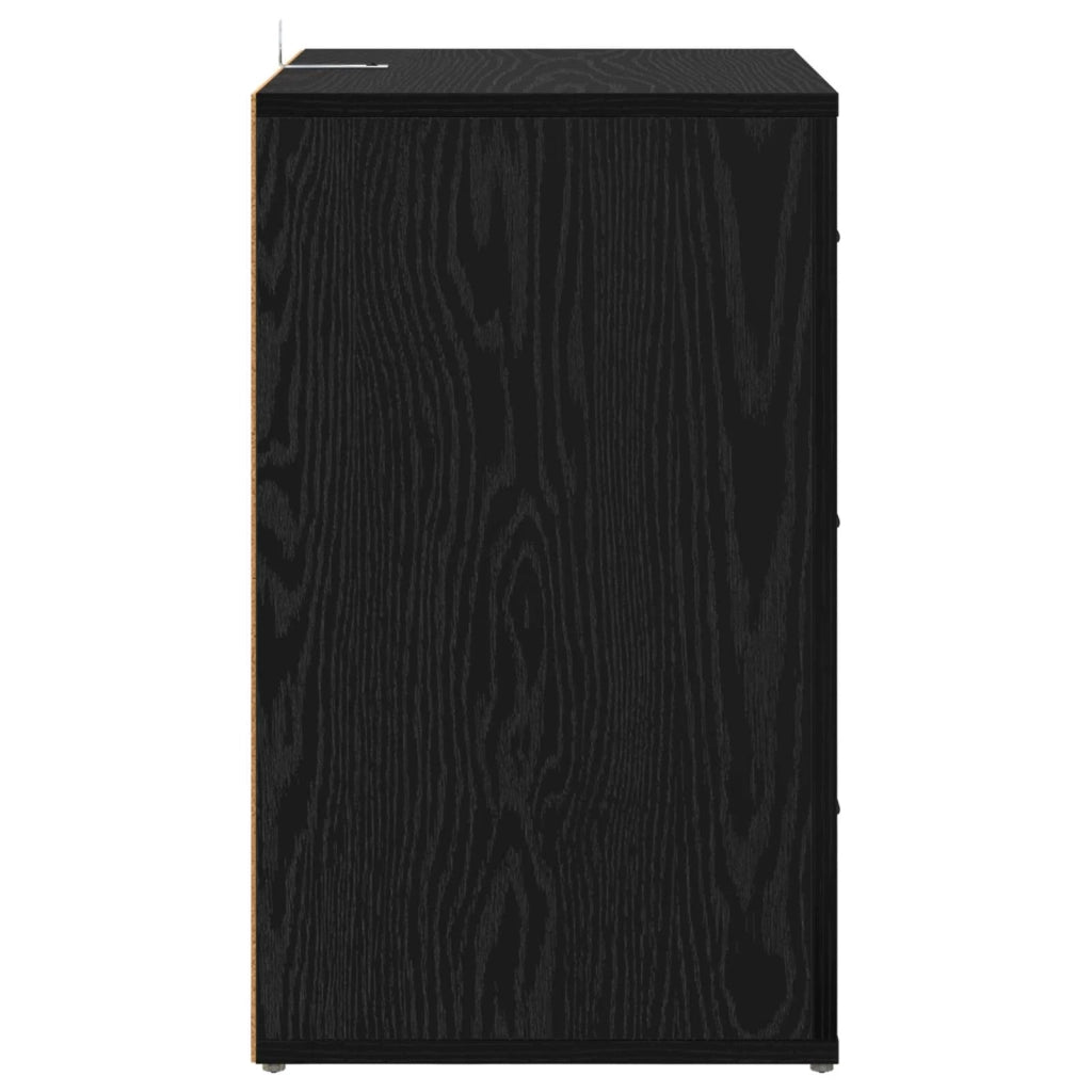 Armadio da Notte Rovere Nero 35 x 50 x 60 cm Legno multistrato 881062