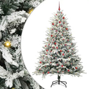 Albero di Natale Artificiale Pre-illuminato con Set di Palline
