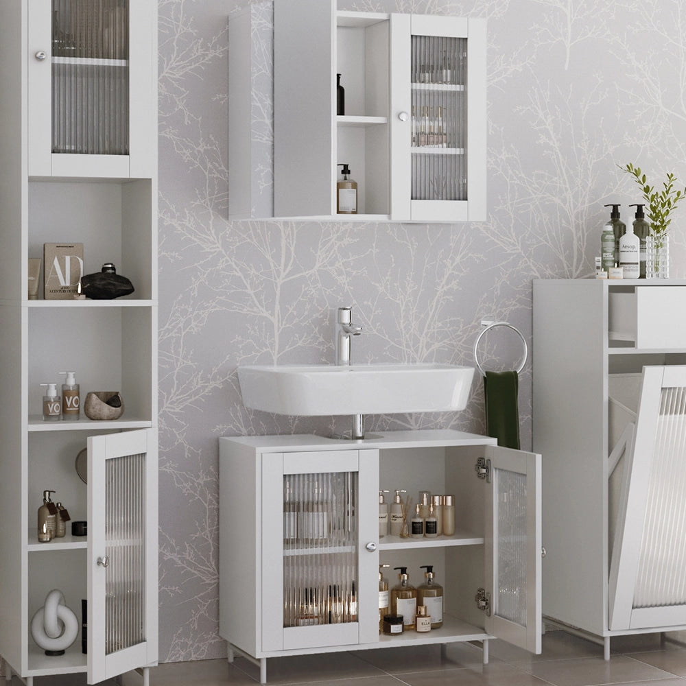 Vicco Set di mobili da bagno Bianco 4 parti