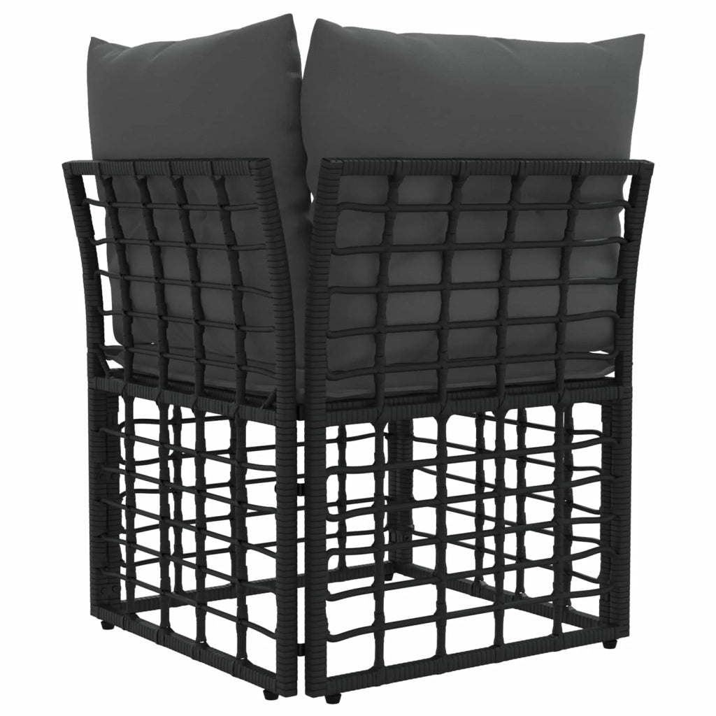 Modulo Divano Angolare da Esterno Nero polyrattan