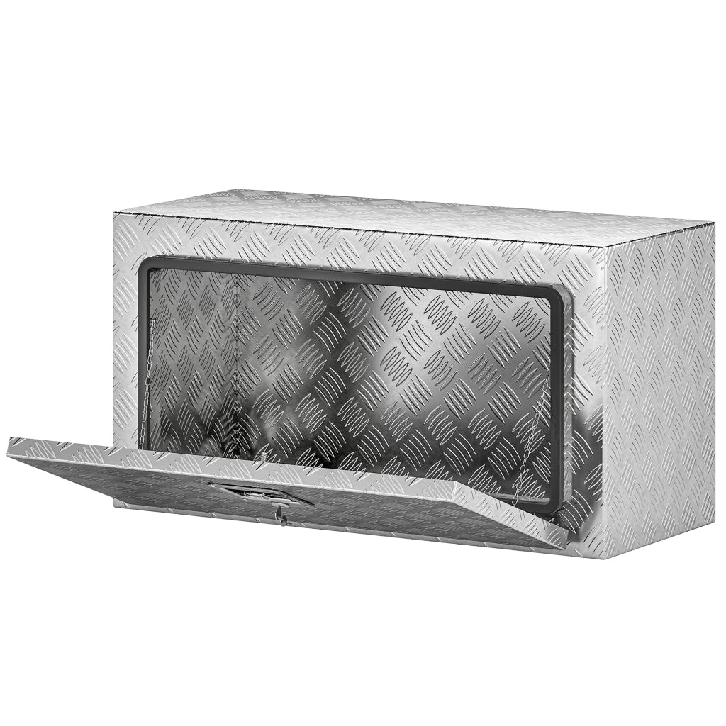 Cassetta degli Attrezzi da 96L in Alluminio con Serratura, 2 Chiavi e Maniglia Laterale, 76.2x35.5x40.6 cm, Argento