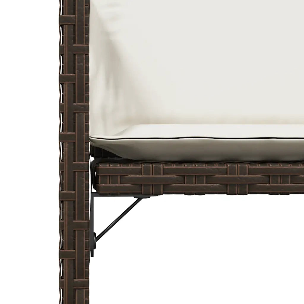 Sedie da Giardino con Cuscini 4 pz Marroni in Polyrattan 365020
