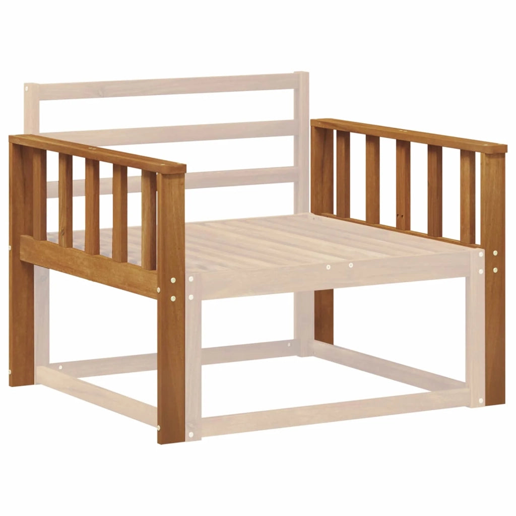 Bracciolo 2 pz Naturale 80 x 6 x 61 cm Legno di Acacia Massello 900580