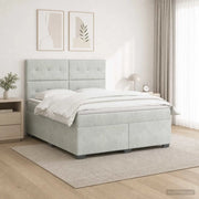 Letto box spring con materasso Grigio Chiaro 160 x 200 cm 3455138